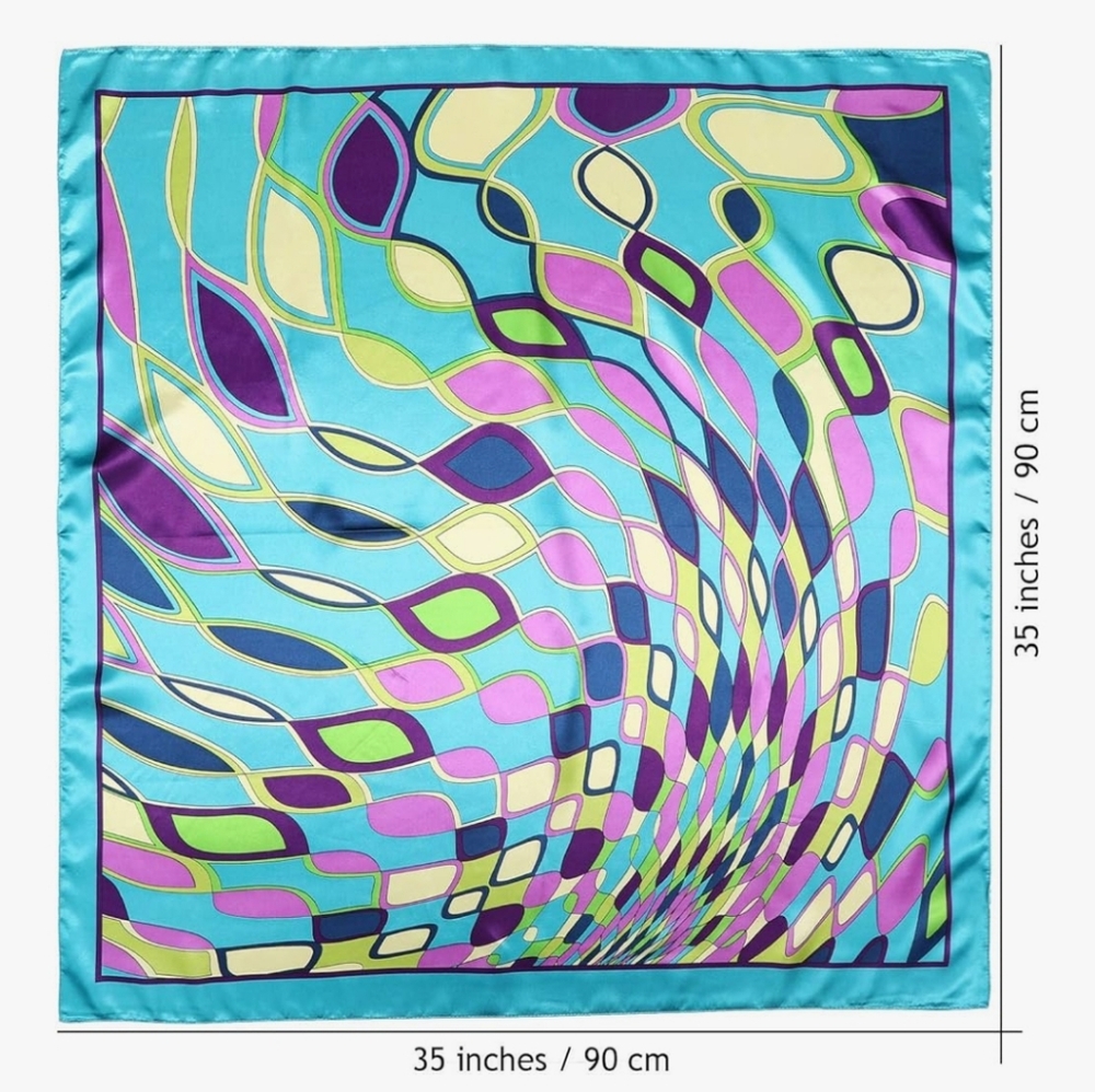 NWT Colorful Abstract Satin Scarf